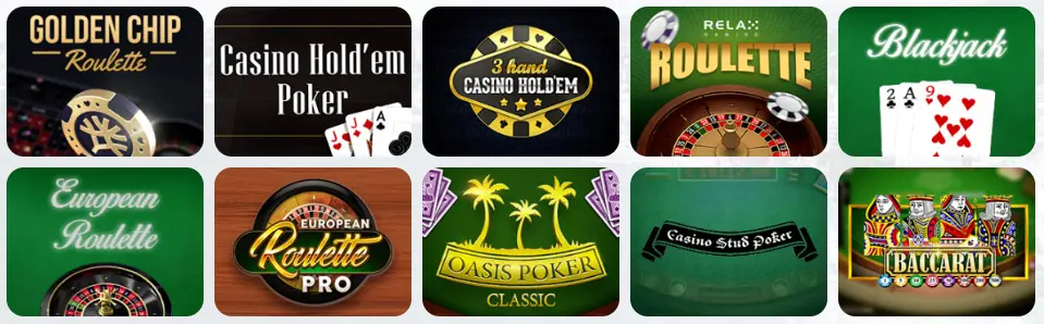 Juegos de mesa en MISTER BET CASINO